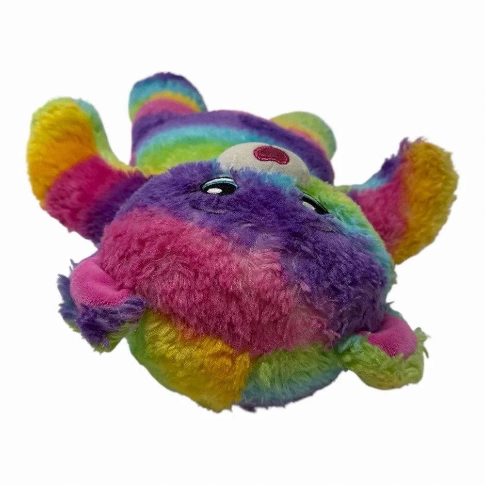 Build-A-Bear Workshop Rainbow Striped Teddy Bear Plush Blue Eyes Pink Nose